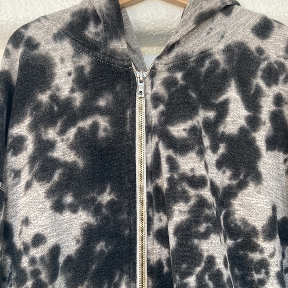 BDG Oversized Grey and Black Zippered Hooded Sweatshirt size XS - Picture 2 of 5